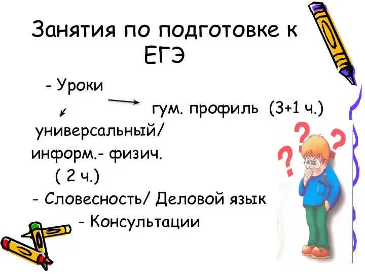 Занятия по подготовке к ЕГЭ - Уроки гум. профиль (3+1 ч.)