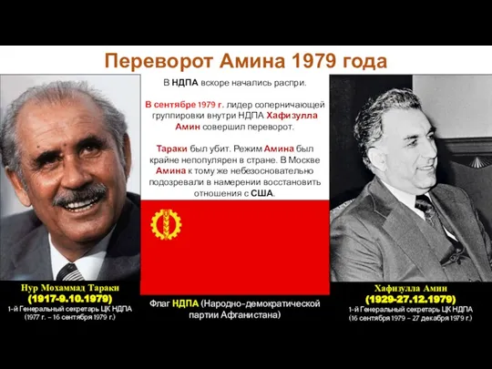 В НДПА вскоре начались распри. В сентябре 1979 г. лидер соперничающей