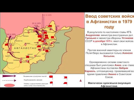 Ввод советских войск в Афганистан в 1979 году В результате по