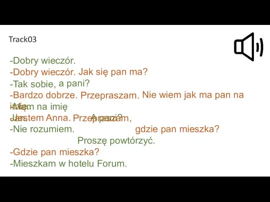 -Dobry wieczór. -Dobry wieczór. Jak się pan ma? -Tak sobie, a