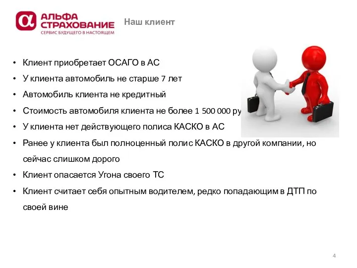 Наш клиент Клиент приобретает ОСАГО в АС У клиента автомобиль не