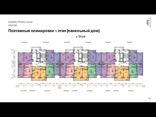 Поэтажные планировки 1 этап (панельный дом) 2 Этаж EvoPark: Новое лицо города