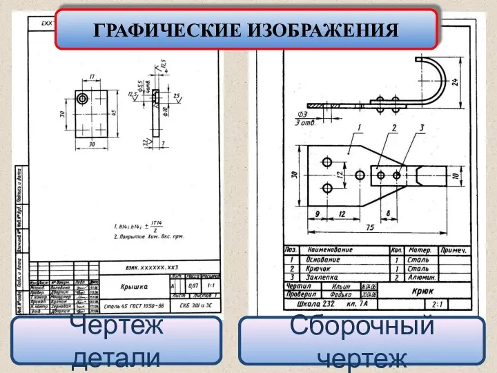 Чертеж детали Сборочный чертеж ГРАФИЧЕСКИЕ ИЗОБРАЖЕНИЯ