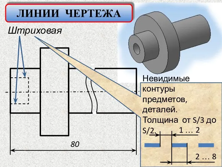 80 Штриховая ЛИНИИ ЧЕРТЕЖА