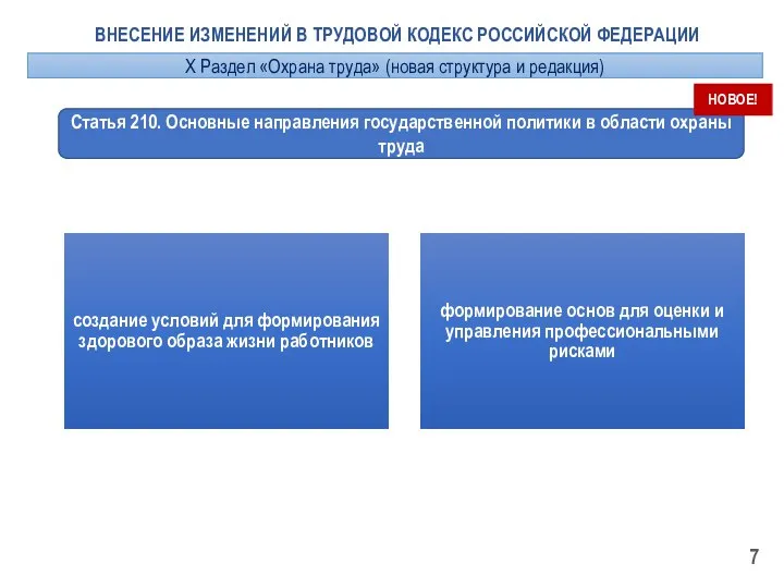 ВНЕСЕНИЕ ИЗМЕНЕНИЙ В ТРУДОВОЙ КОДЕКС РОССИЙСКОЙ ФЕДЕРАЦИИ создание условий для формирования