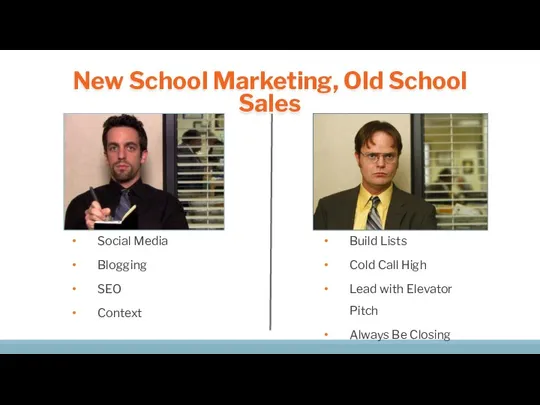 New School Marketing, Old School Sales Social Media Blogging SEO Context