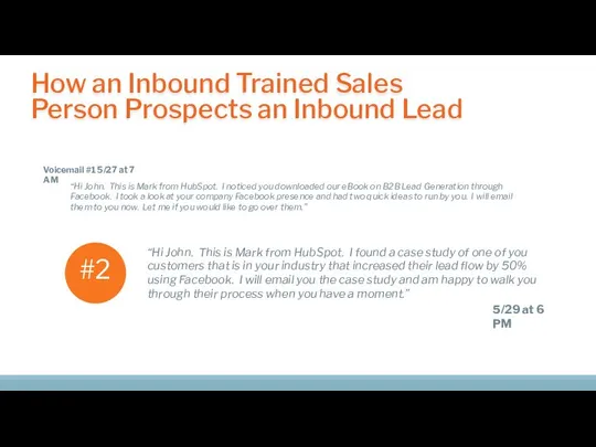 How an Inbound Trained Sales Person Prospects an Inbound Lead “Hi