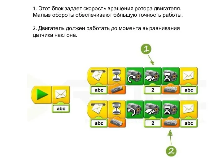 1. Этот блок задает скорость вращения ротора двигателя. Малые обороты обеспечивают