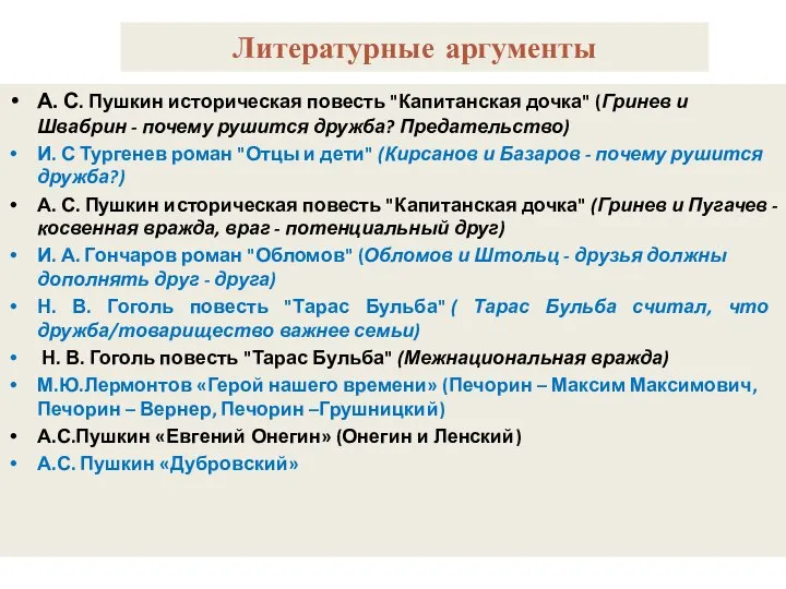 Литературные аргументы А. С. Пушкин историческая повесть "Капитанская дочка" (Гринев и