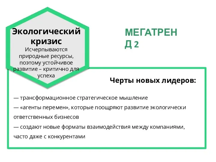 Черты новых лидеров: — трансформационное стратегическое мышление — «агенты перемен», которые