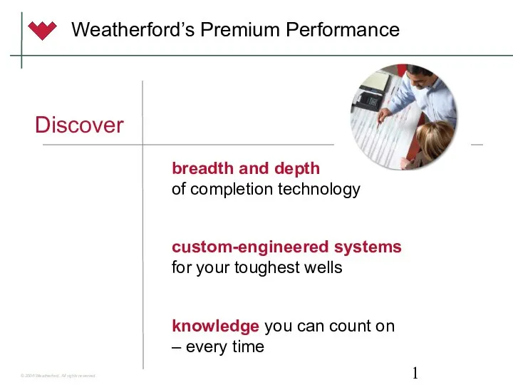 Weatherford’s Premium Performance Discover breadth and depth of completion technology custom-engineered
