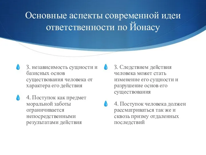 Основные аспекты современной идеи ответственности по Йонасу 3. независимость сущности и