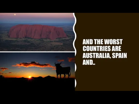 AND THE WORST COUNTRIES ARE AUSTRALIA, SPAIN AND..