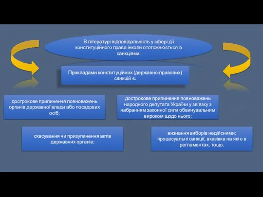 В літературі відповідальність у сфері дії конституційного права інколи ототожнюється із