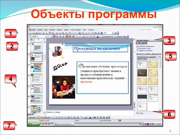 Объекты программы PowerPoint