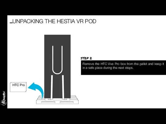 Remove the HTC Vive Pro box from the pallet and keep