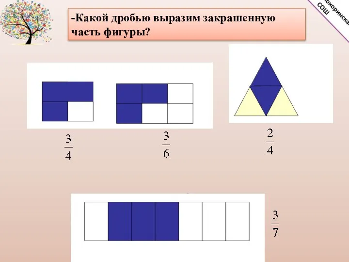 -Какой дробью выразим закрашенную часть фигуры?