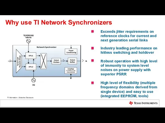 Why use TI Network Synchronizers Exceeds jitter requirements on reference clocks