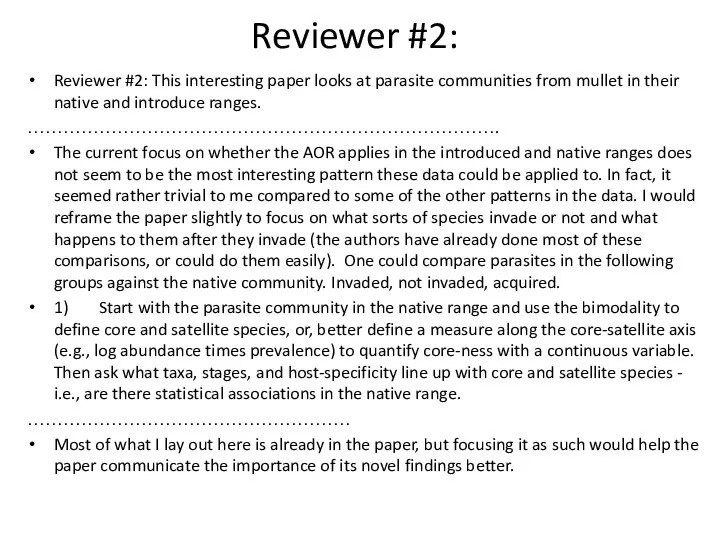 Reviewer #2: Reviewer #2: This interesting paper looks at parasite communities