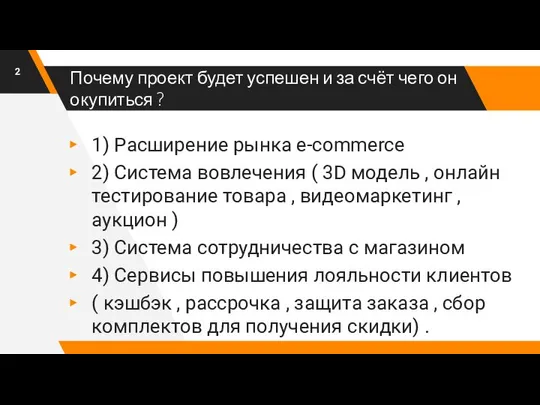 Почему проект будет успешен и за счёт чего он окупиться ?