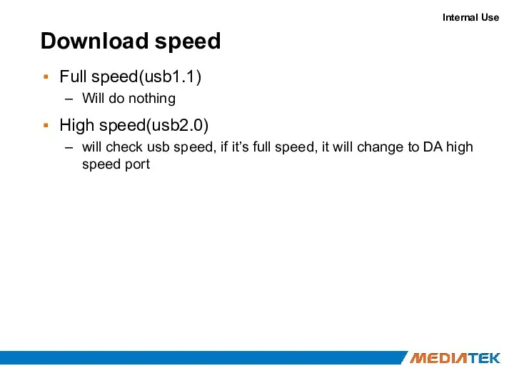 Download speed Full speed(usb1.1) Will do nothing High speed(usb2.0) will check