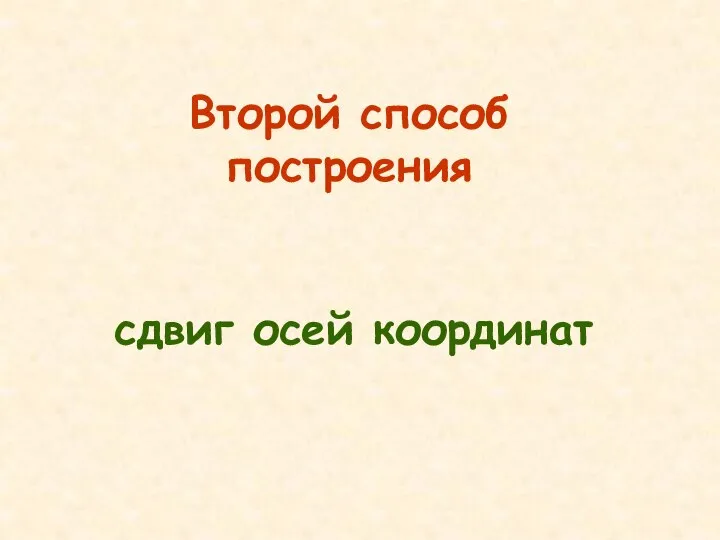 Второй способ построения сдвиг осей координат