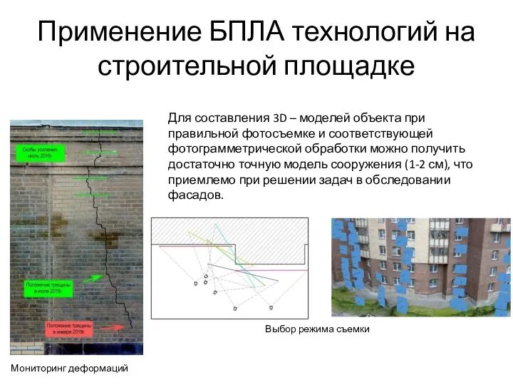 Применение БПЛА технологий на строительной площадке Для составления 3D – моделей