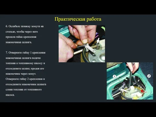 Практическая работа 6. Ослабьте затяжку хомута на столько, чтобы через него