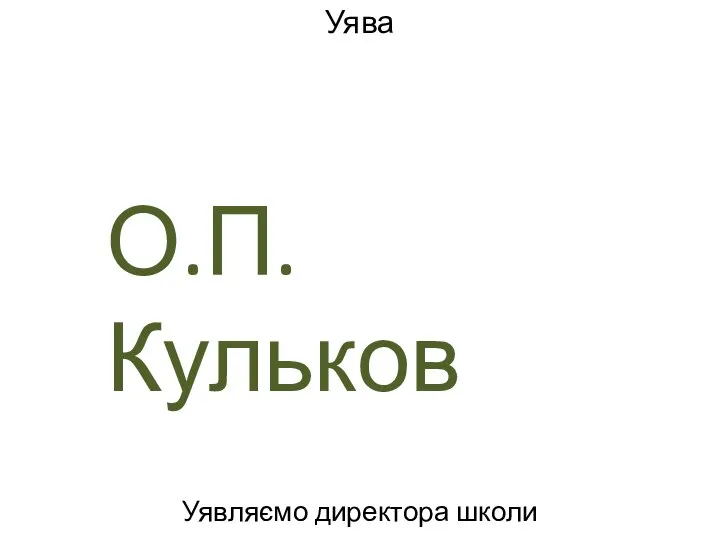 Уява Уявляємо директора школи О.П.Кульков