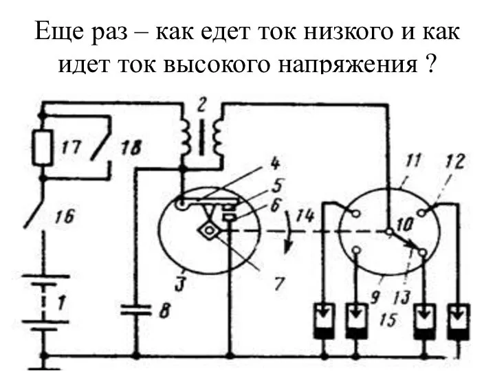 Еще раз – как едет ток низкого и как идет ток высокого напряжения ?