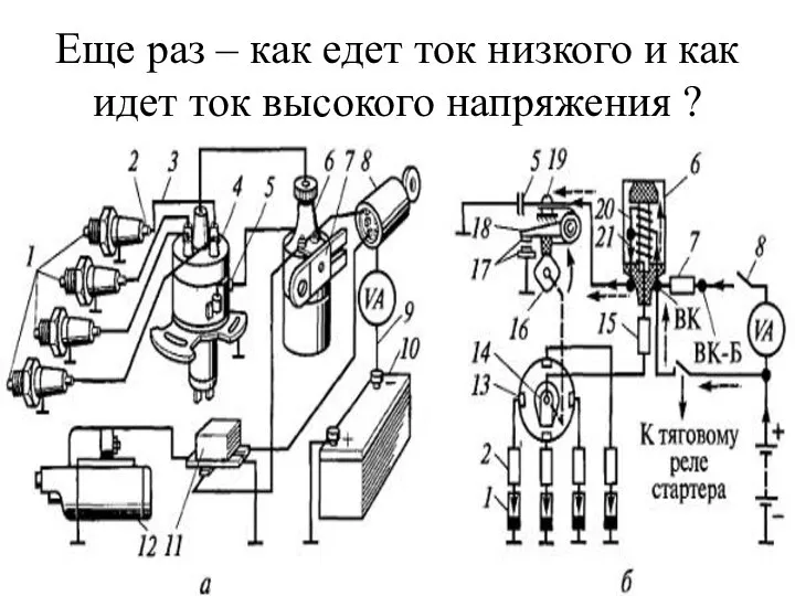 Еще раз – как едет ток низкого и как идет ток высокого напряжения ?