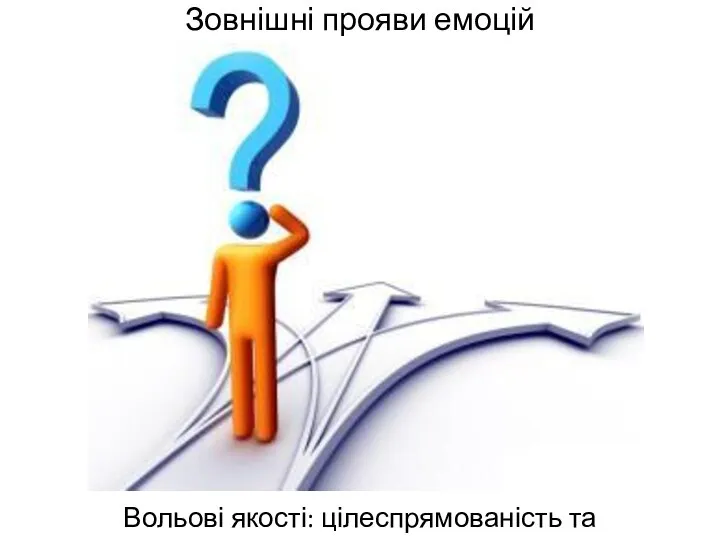 Зовнішні прояви емоцій Вольові якості: цілеспрямованість та ініціативність