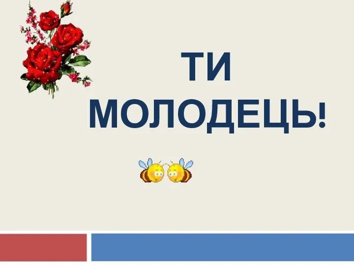 ТИ МОЛОДЕЦЬ!