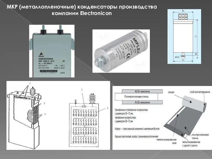 MKP (металлопленочные) конденсаторы производства компании Electronicon