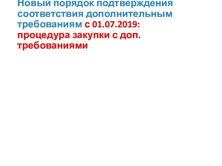 Новый порядок подтверждения соответствия дополнительным требованиям с 01.07.2019: процедура закупки с доп. требованиями