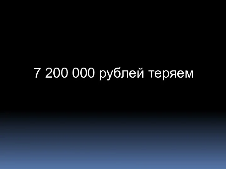 7 200 000 рублей теряем