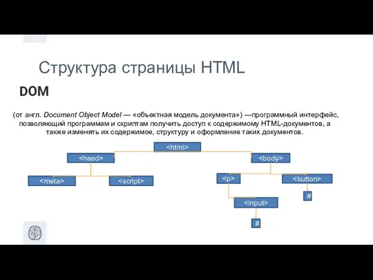 Структура страницы HTML (от англ. Document Object Model — «объектная модель