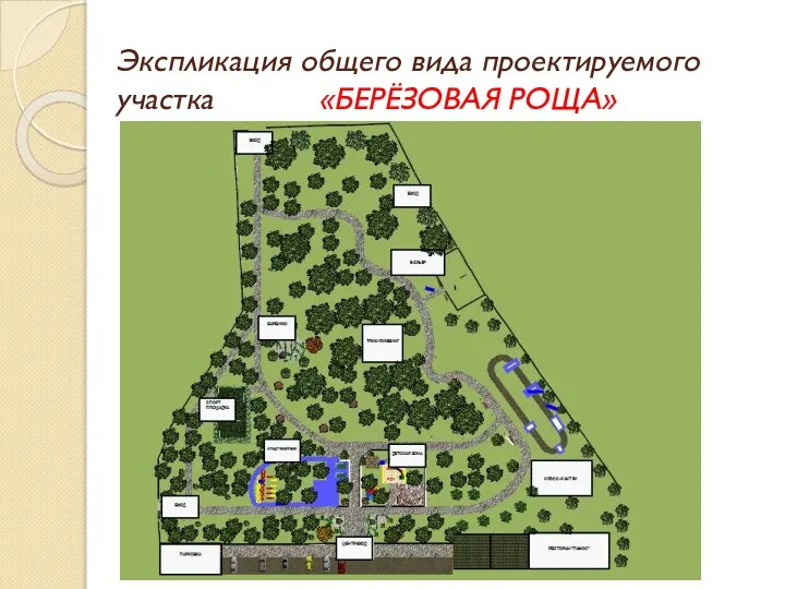 Экспликация общего вида проектируемого участка «БЕРЁЗОВАЯ РОЩА»