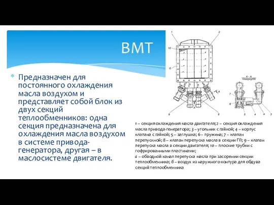 Предназначен для постоянного охлаждения масла воздухом и представляет собой блок из