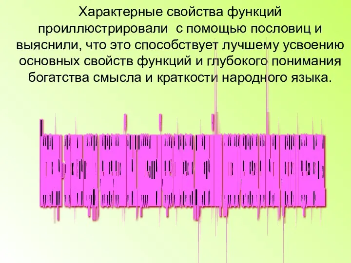 Характерные свойства функций проиллюстрировали с помощью пословиц и выяснили, что это