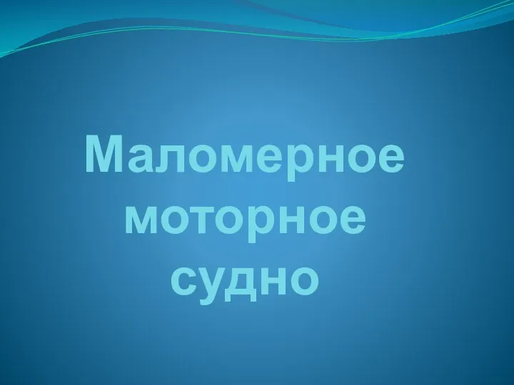 Маломерное моторное судно