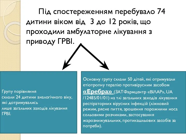 Під спостереженням перебувало 74 дитини віком від 3 до 12 років,