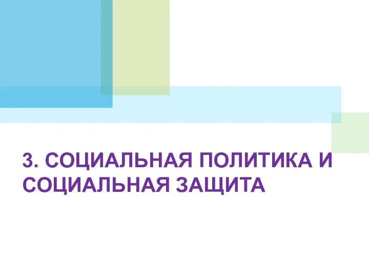 3. СОЦИАЛЬНАЯ ПОЛИТИКА И СОЦИАЛЬНАЯ ЗАЩИТА