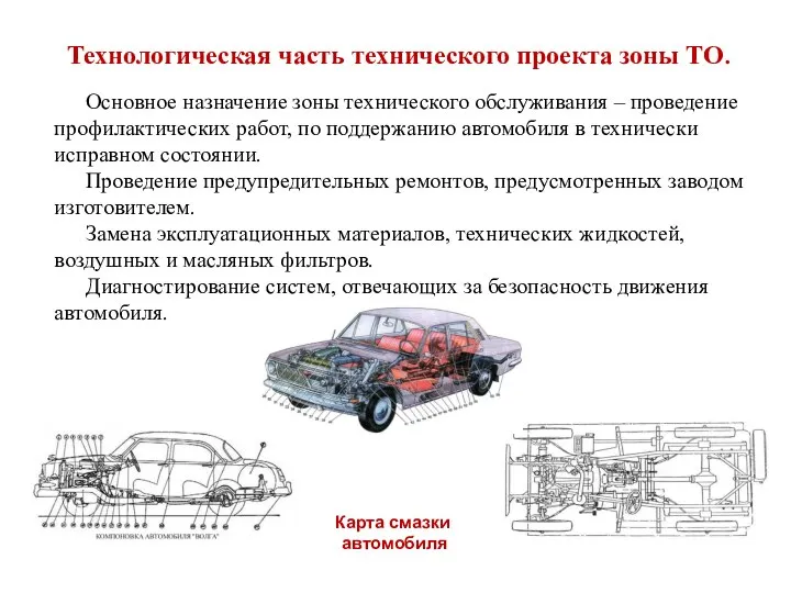 Технологическая часть технического проекта зоны ТО. Основное назначение зоны технического обслуживания