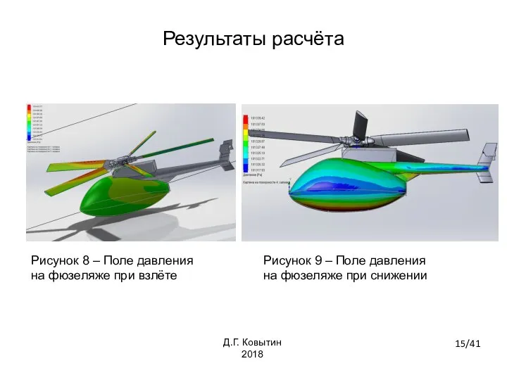 Рисунок 8 – Поле давления на фюзеляже при взлёте Рисунок 9