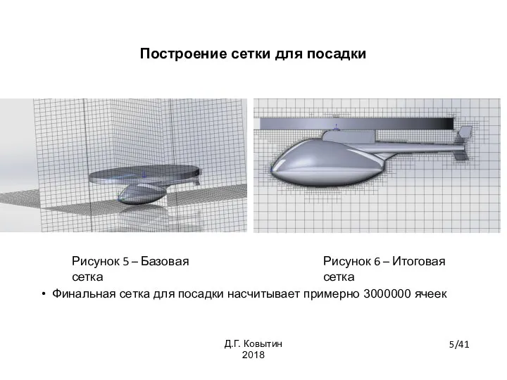 Построение сетки для посадки Финальная сетка для посадки насчитывает примерно 3000000