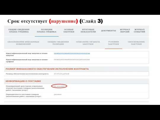 Срок отсутствует (нарушение) (Слайд 3)