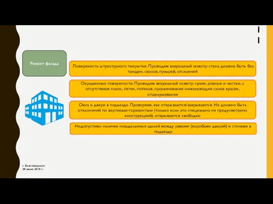 г. Благовещенск 28 июня 2019 г. Ремонт фасада Поверхность штукатурного покрытия.