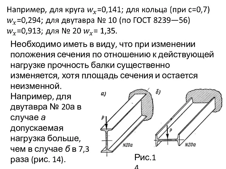 Необходимо иметь в виду, что при изменении положения сечения по отношению