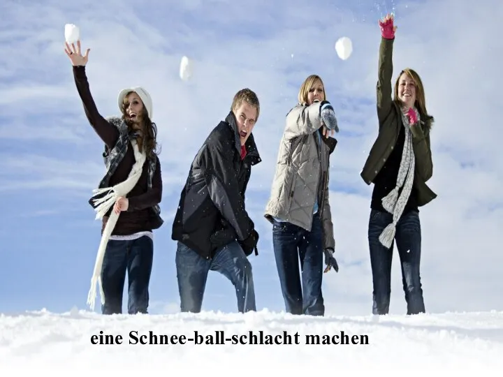 eine Schnee-ball-schlacht machen